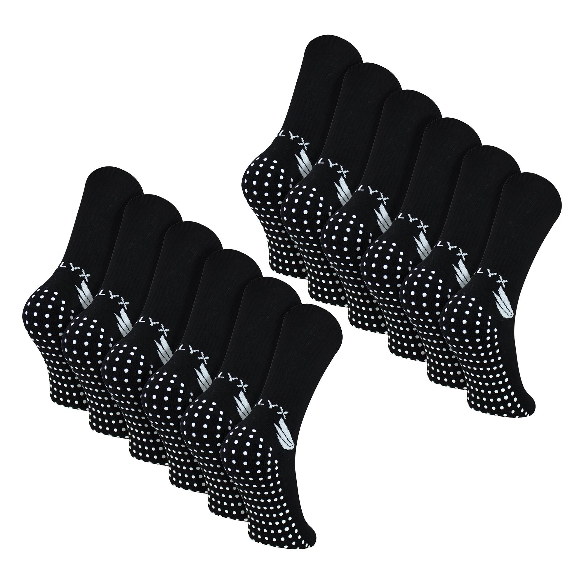 12-Pack Heren Bamboo Crew Grip Sokken | Versterkte Hak & Toes Soft Antislip Sokken