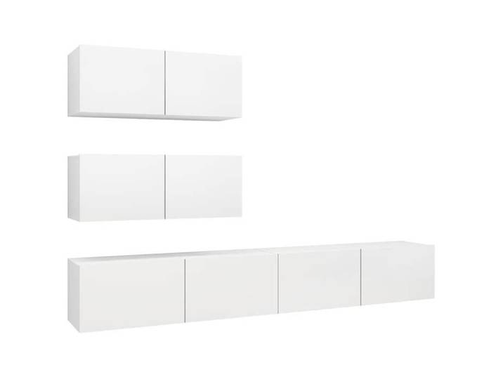 Ensemble de meubles TV 4 pcs - Blanc - Bois d'ingénierie LL104988