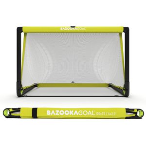 BazookaGoal Fußballtor Mini Pop-Up-Tor, aus Kunststoff, gelb/schwarz, faltbar, 120 x 75 cm
