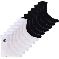 CHAMPION Champion Kinder Socken, 12er Pack - Crew Socken, einfarbig, Größe 27-30 in Schwarz Schwarz