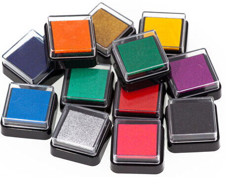 Stempelkissen-Set "Grundfarben", 2,3 x 2,3 cm, 12 Stück