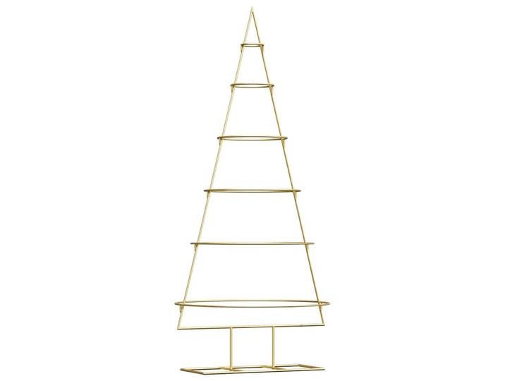 vidaXL Weihnachtsbaum Metall 67/63.5/148 Cm Gold Stahl, Goldfarben, 148 cm, Dekoration, Weihnachtsdekoration, Christbäume & Zubehör