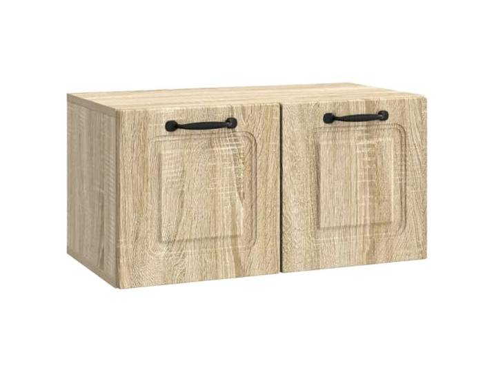 KUPTYERFG Wandmontierter TV-Schrank Sonoma-Eiche 59,5x31x30 cm Hängboard Kompaktes Lowboard für Wohnzimmer und Schlafzimmer mit zwei Klapptüren und 60 kg Belastbarkeit für smarte Raumnutzung.