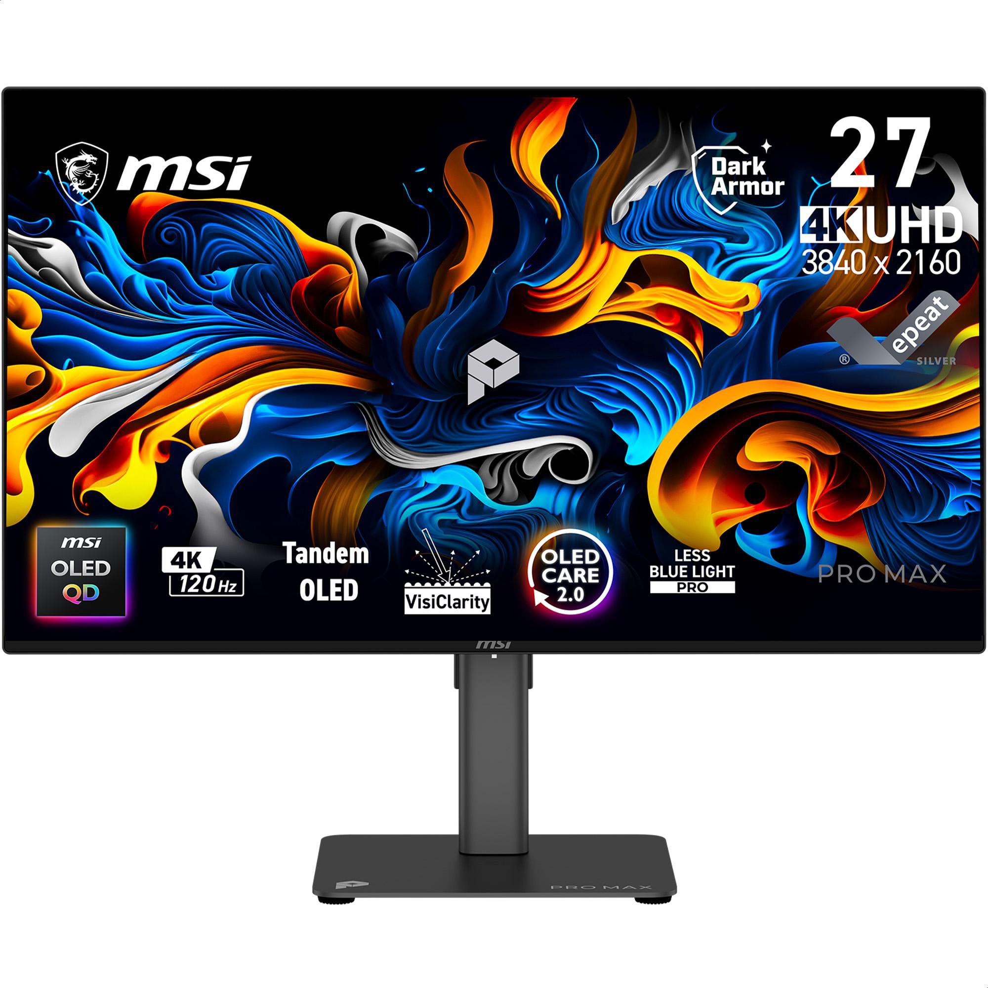 MSI PRO MAX 271UPX12G 26.6 Zoll 4K (UHD) QD-OLED Panel 16:9 120 Hz Monitor