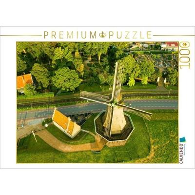 CALVENDO Puzzle Medemblik, Luftbild Mühle De Herder | 1000 Teile Lege-Größe 64x48cm Foto-Puzzle für glückliche Stunden