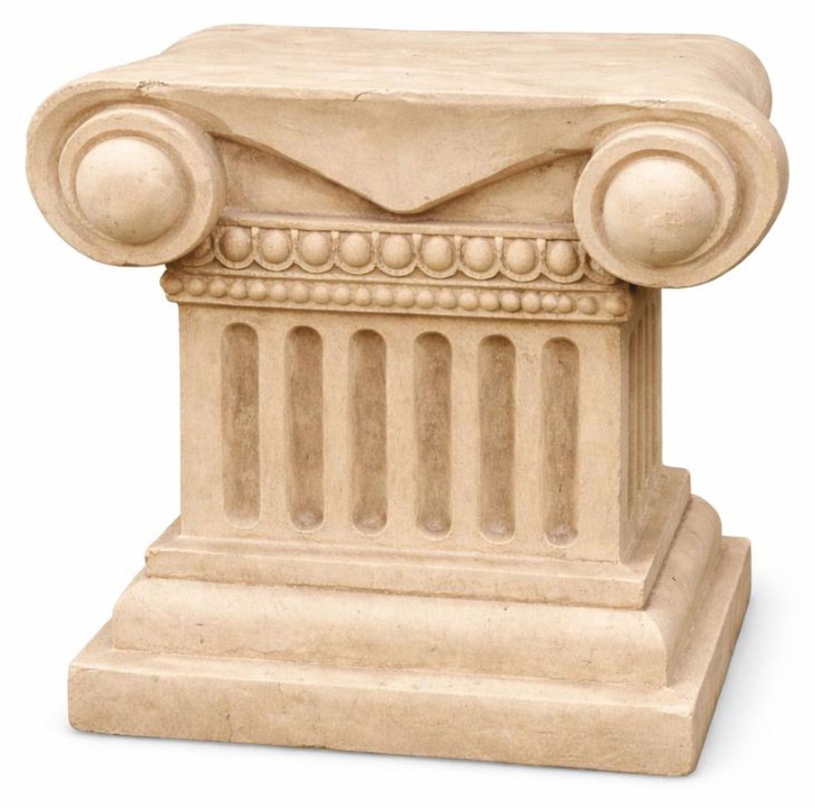 Casa Padrino Barock Sockel Beige H. 23 cm - Barock Garten Deko Accessoires