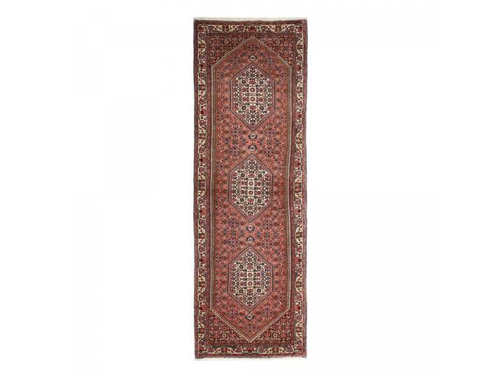 Tapis D'Orient\, 68 X 209 Cm\, Motif Oriental\, Rouge\, Crème Et Marron\, En Laine Noué Main\, Artisanat Iranien