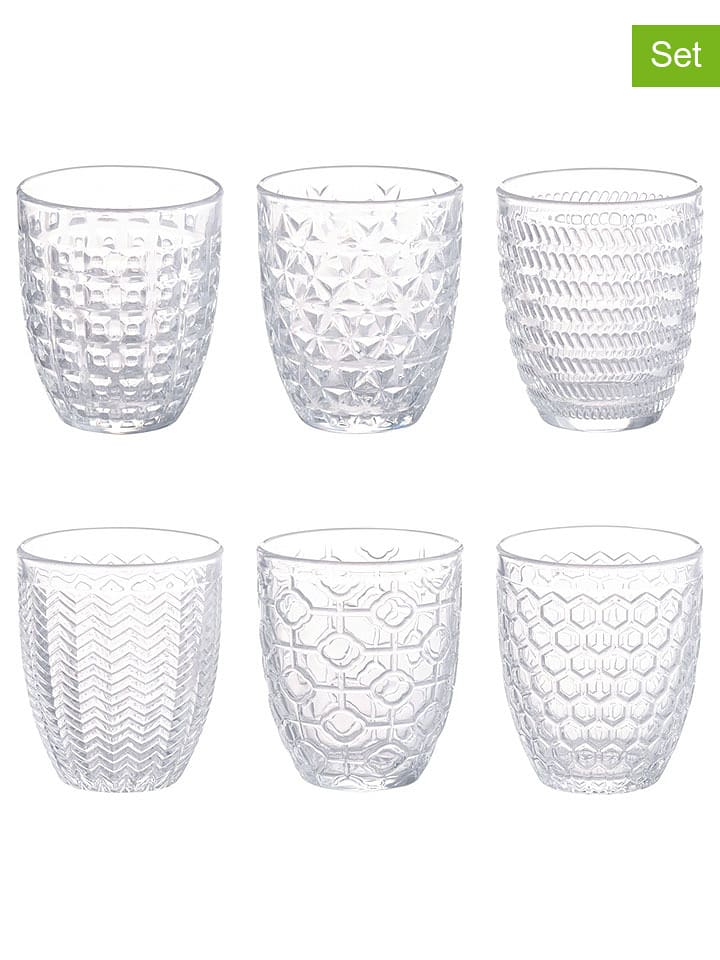 Villa d´Este 6er-Set: Gläser "Geometrie" - 320 ml - onesize