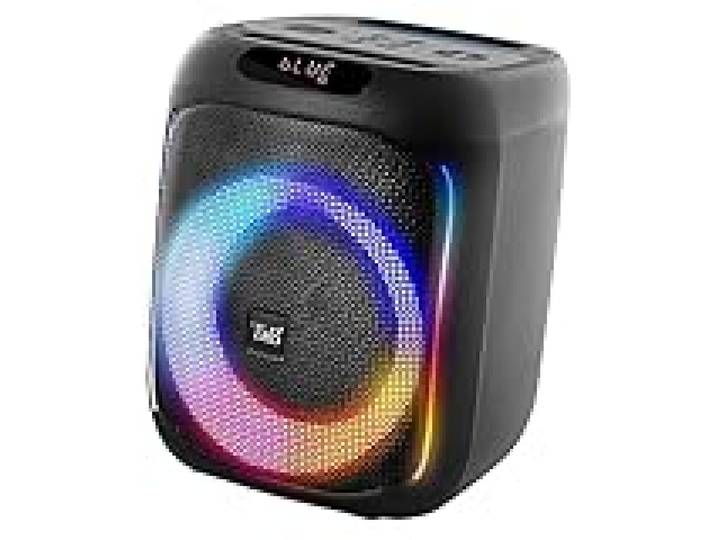T'nB Cube Blaster - Enceinte Bluetooth, Puissance 40 W RMS Enceinte Portable avec Micro Filaire, Karaoké, LED RGB, USB, Carte SD, Jack 3,5 mm et 6,35 mm, Fonction Stéréo