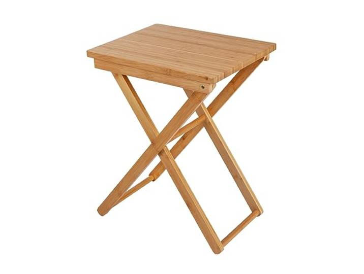 WENKO Bambus Klapptisch Maui, praktischer Beistelltisch für drinnen & Esstisch für draußen im Garten mit lackierter Oberfläche, platzsparend zusammenk, 69989800, Braun
