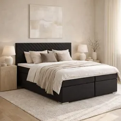 Boxspringbett Mali New in Schwarz ca. 180x200cm