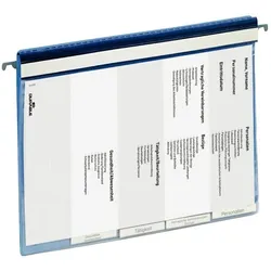 Personalhefter mit Hängeschiene, DIN A4, blau, aus Hartfolie, mit 5-fach-Register