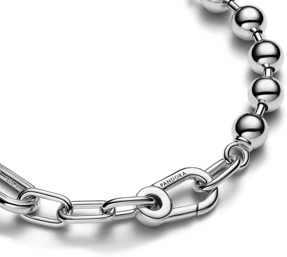 PANDORA ME Metallperlen und Gliederkettenarmband, 925er Silber silber