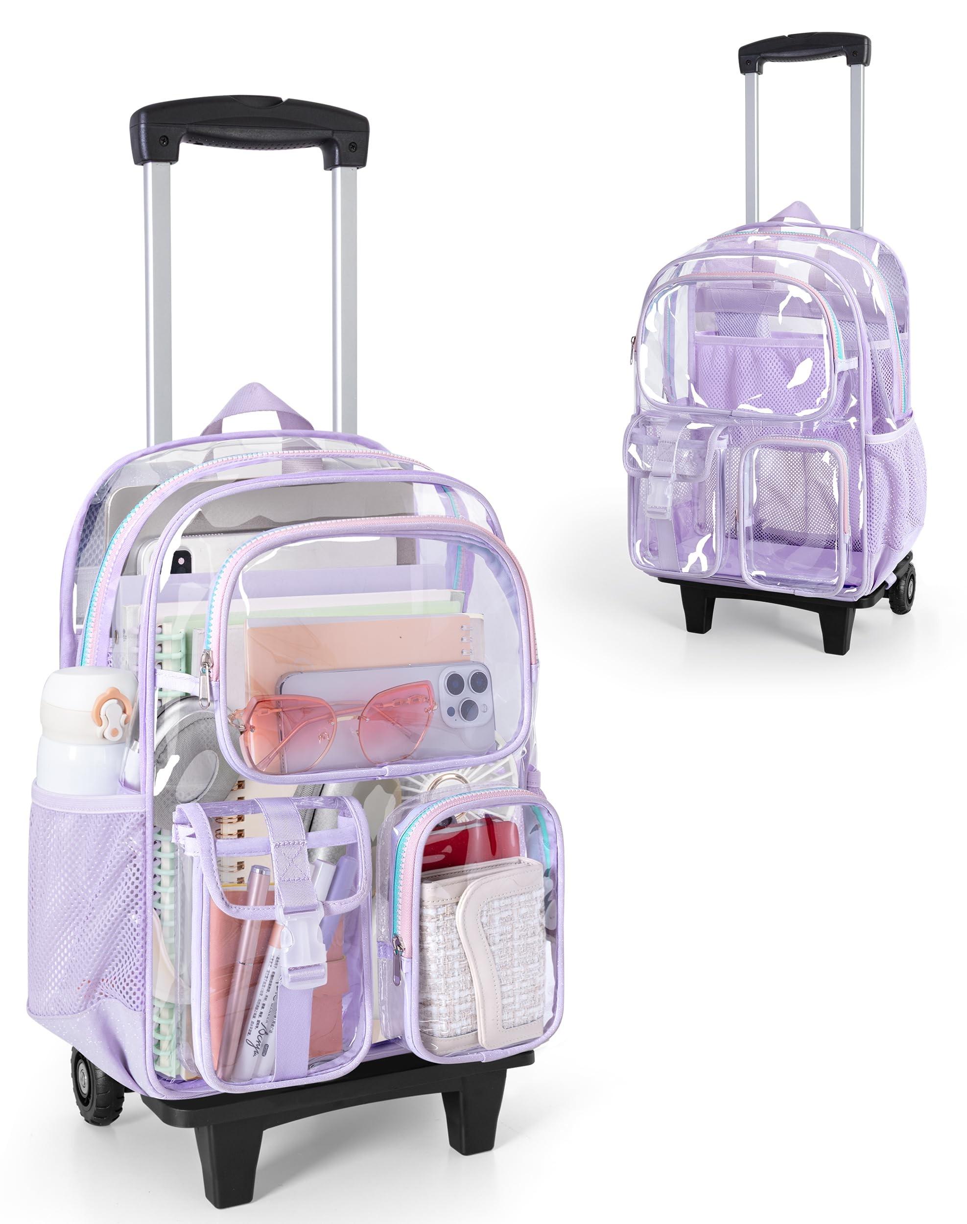 Transparenter Rucksack mit abnehmbarem Trolley für vielfältige Anwendungen