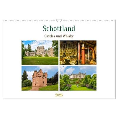 Schottland - Castles und Whisky (Wandkalender 2026 DIN A3 quer), CALVENDO Monatskalender