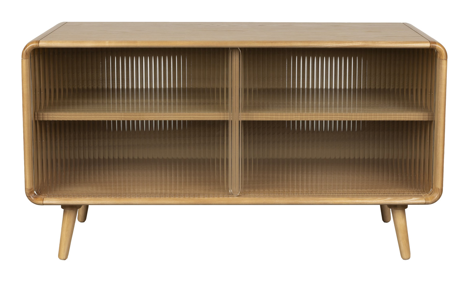 Zuiver TV-meubel Rise modern Eikenlook en glas, Breedte: 100 cm, Diepte: 40 cm, Hoogte: 55 cm - Naturel