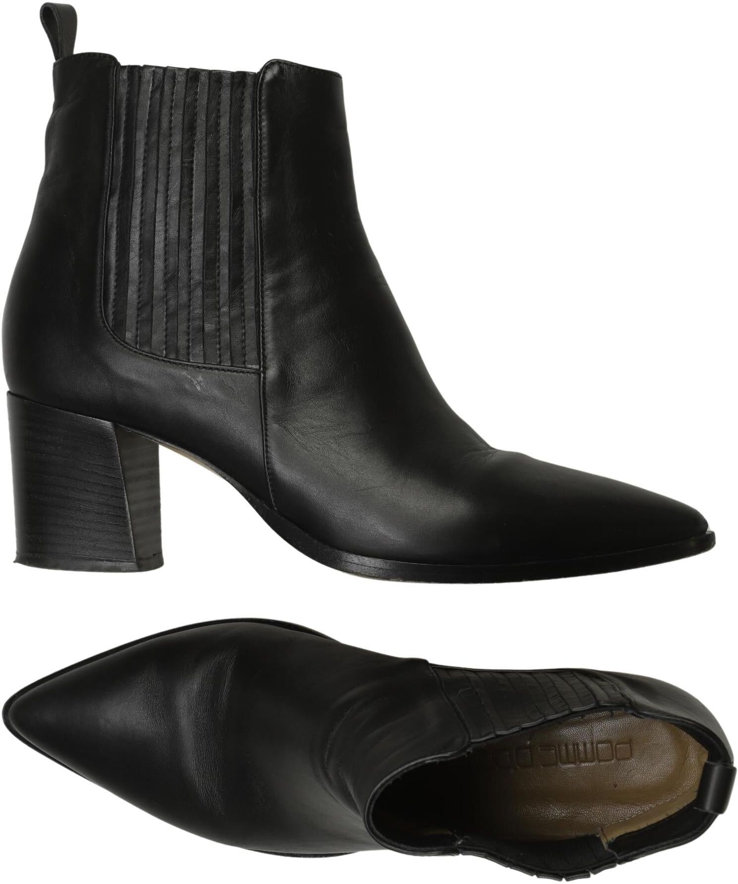 Pomme DOR Damen Stiefelette, Schwarz, Gr. EU 40, Leder - Second Hand