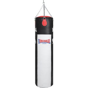 Lonsdale Boxsack Fengate, gefüllt mit Textilresten, 48 kg, für Erwachsene, 150 cm, mit Stahlkette zum Aufhängen