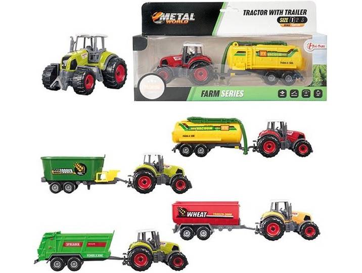 Toi Toys - Metal Tractor - Aanhanger - Assorti