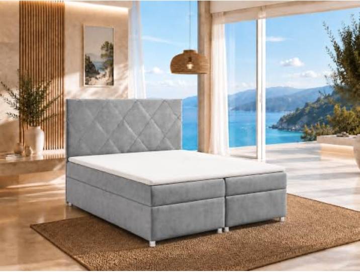 Best For Home Trinity K-7 Boxspringbett 200x200 mit Matratze und Stauraum
