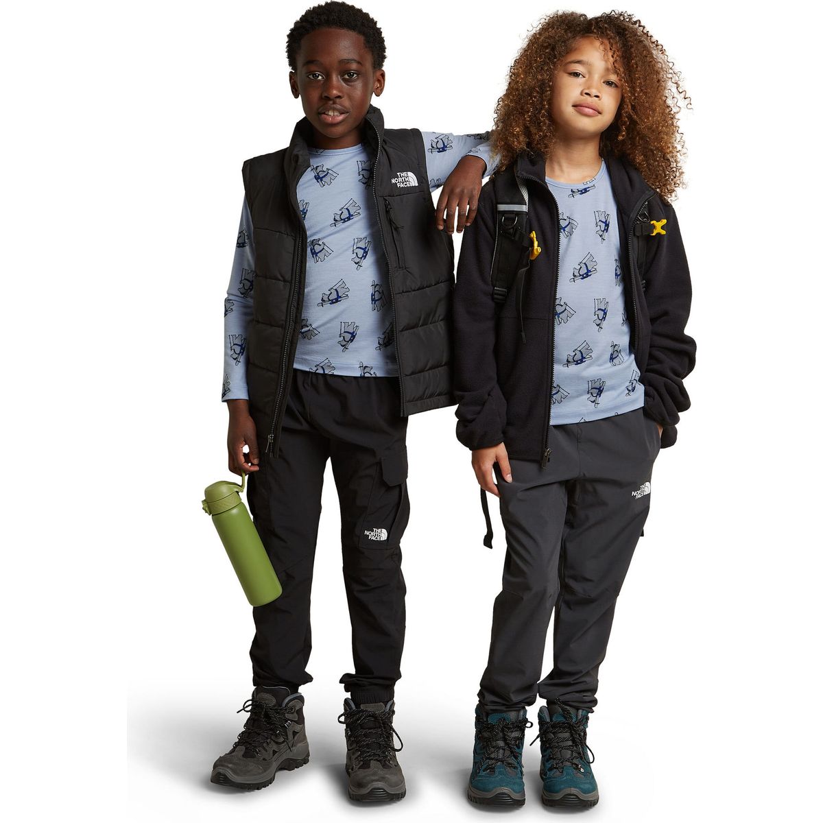 Icebreaker Kids M 200 Oasis Long Sleeve Crewe Bear Tour AOP zinc blue/aop (IB0O4) 14 0A57J4IB0O4-14