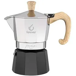 Forever Espressokocher Miss Moka Prestige Woody 3 Tassen