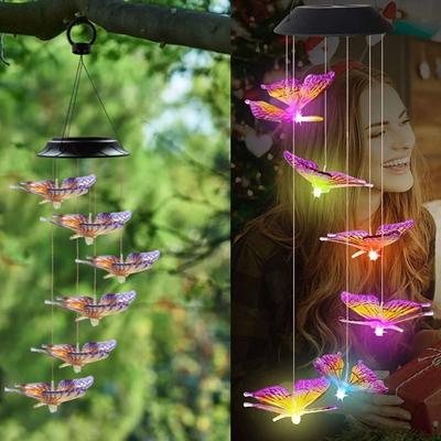 Uplifted Finds Solar Butterfly Wind Chime Atmosphere Landscape Decoration Lamp butterfly 2