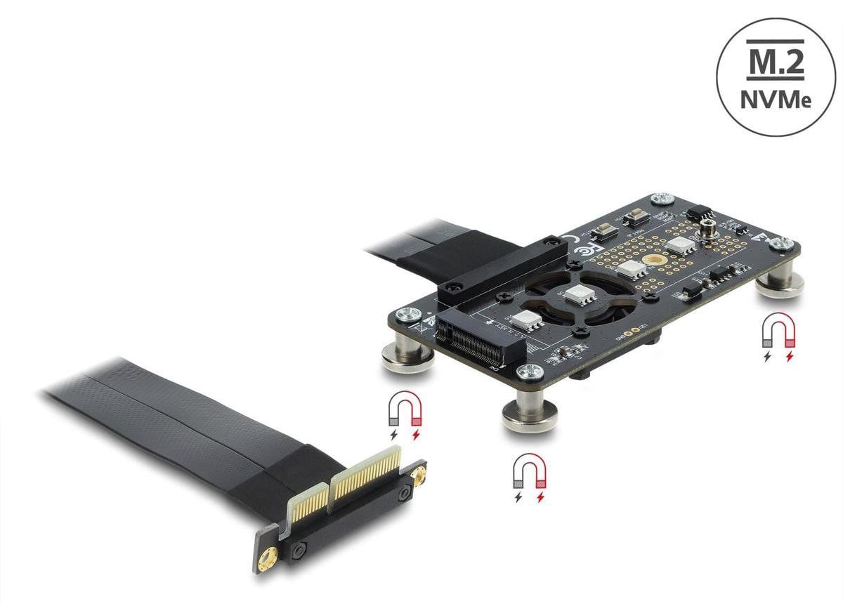 Delock PCI Express 3.0 x4 naar M.2 Key M adapter, 10 cm