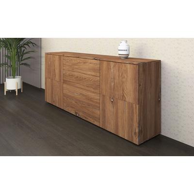 Sideboard BORCHARDT MÖBEL "Rova, Kommode Breite 166 cm", braun (vintage eiche), B:166cm H:72cm T:35cm, Holzwerkstoff, Sideboards, Sideboard, Breite 166 cm