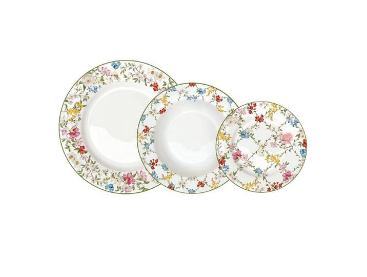EasyLife Tafelservice Garden Dreams, Porzellan, Spülmaschinengeeignet, Mehrfarbig, Blumenranken, H: cm