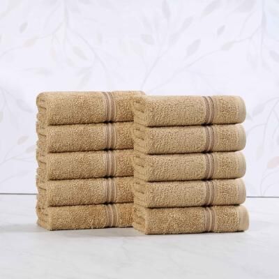 Superior 100% Egyptian Cotton 600 GSM Washcloths (10‑Pack) – Highly Absorbent Face Towels, Soft & Quick‑Dry