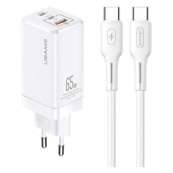 Usams Ladegerät Set Typ-C zu Typ-C (65 W, 1 Port) (MTXLOGTC02)