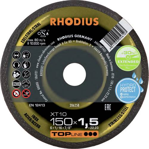 Rhodius 206258 Trennscheibe gerade 150mm Edelstahl, Stahl