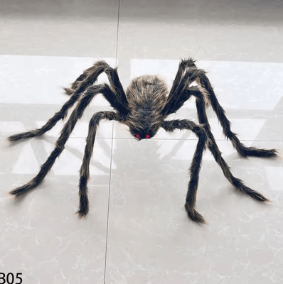 Inspire Curations Giant Black Plush Spider Halloween Giant Spider Scary Decoration For Haunted House & Outdoor Decor b05 1pc