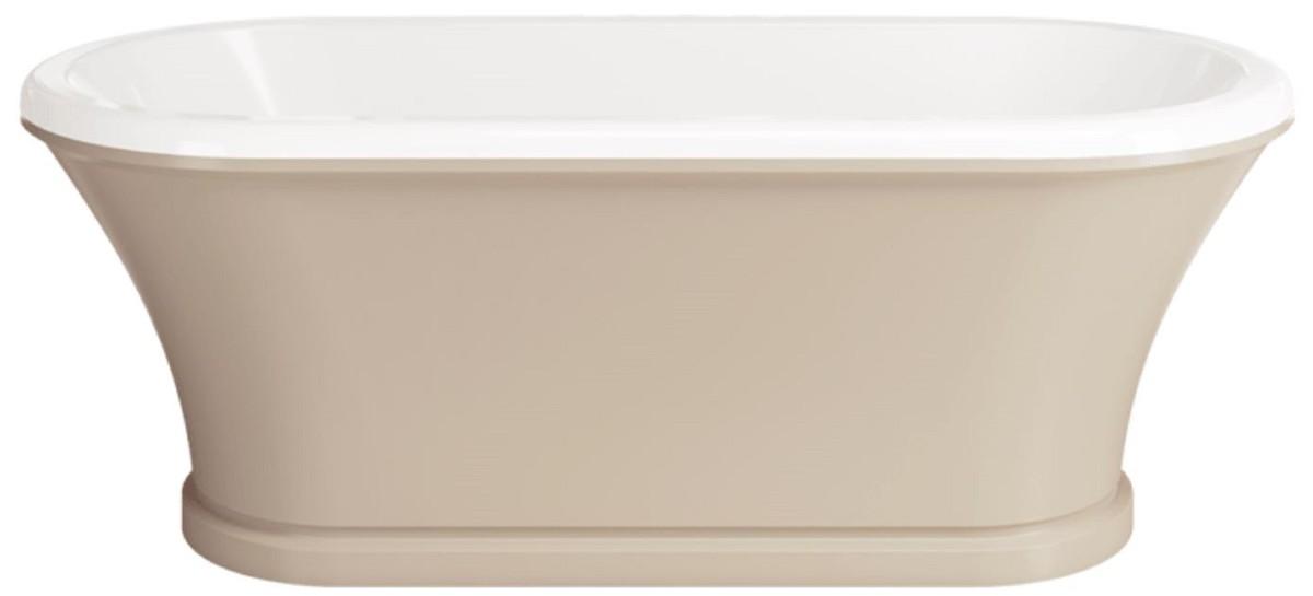 Casa Padrino Jugendstil Badewanne Beige / Weiß 170 cm - Freistehende Retro Stil Badewanne