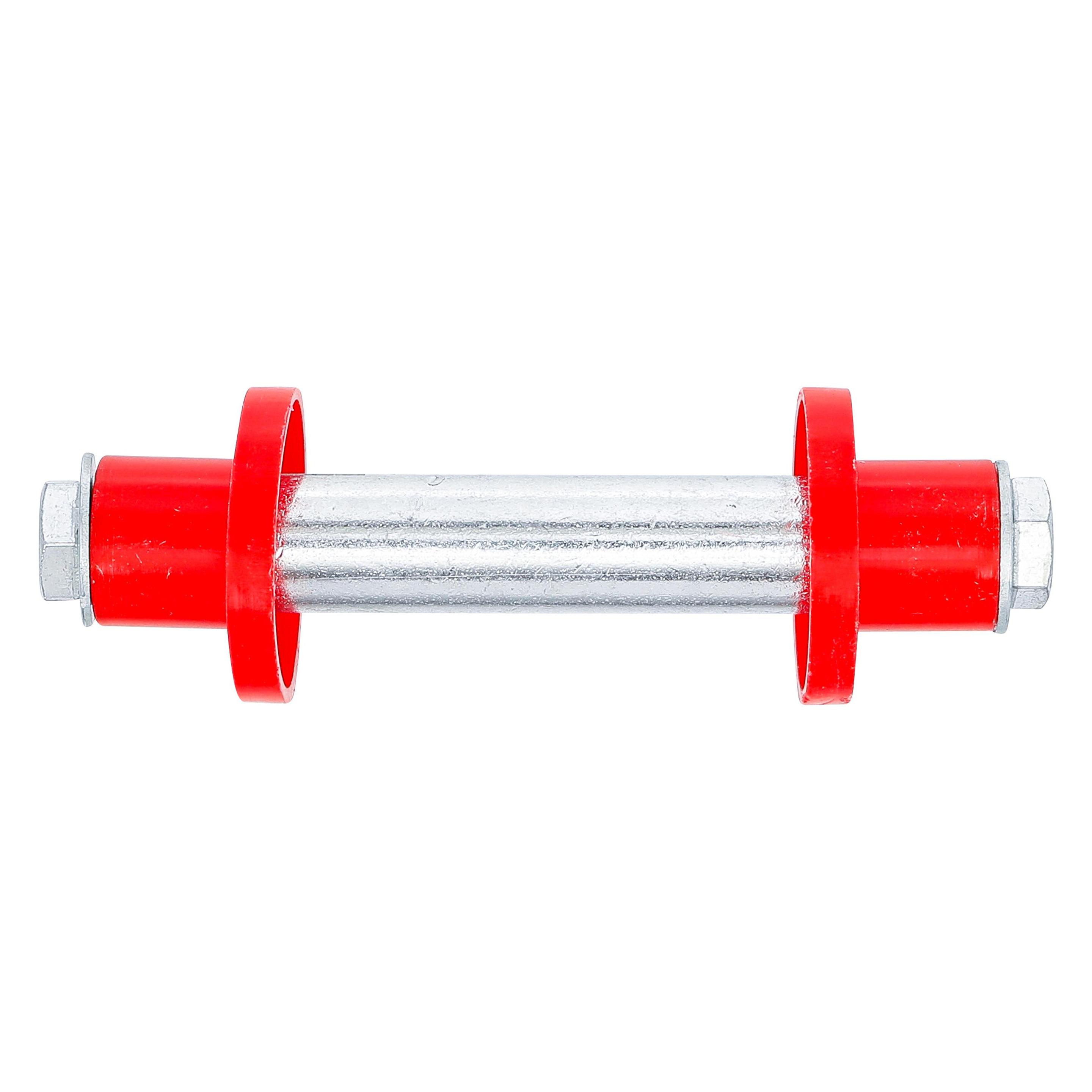 BGS Achsen-Satz für Schubkarrenrad | 128 mm | Ø 20 mm | mit 2 Distanzhülsen (81951)