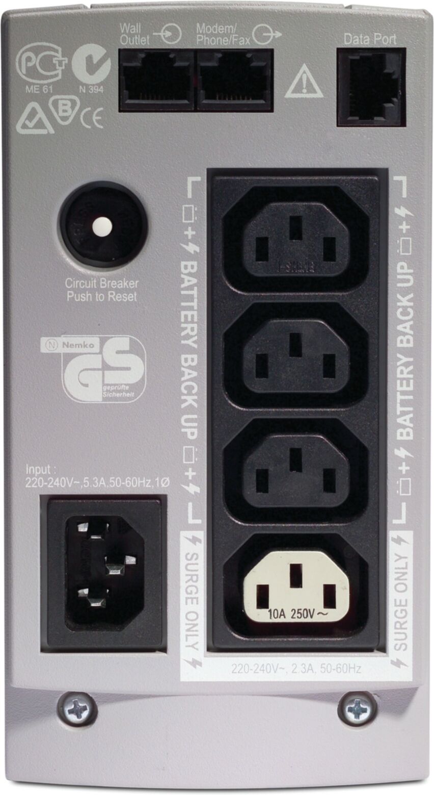 APC USV-Anlage "Back-UPS", transparent (weiß), B:19mm H:23mm T:42mm, USV-Anlagen, USV-Anlage