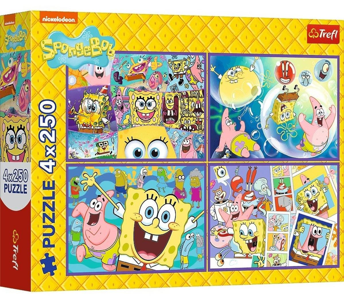 Trefl Puzzel Spongebob's gekke wereld 4x250 stukjes 13342