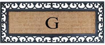 "A1 Home Collections Exclusive Hand Crafted Myla Monogrammed Entry Doormat, 18"" x 48"""