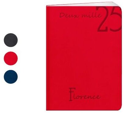 Agenda 2025 Personnalisé - FLORENCE rouge papier (FSC)