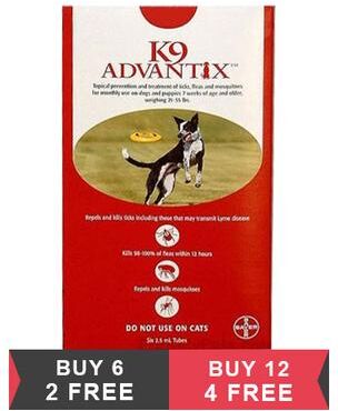K9 Advantix Large Dogs 21-55 Lbs (Red) 4 Doses