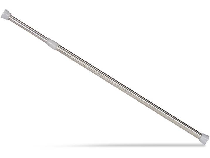 Telescopische RVS roede voor gordijnen - douchegordijnstang zonder boren - 66-110 cm - zilver