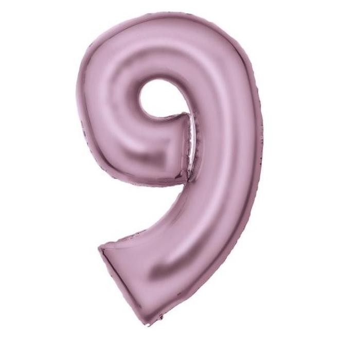 Amscan Metallic Folienballone pink Zahl 9 (1x) (9917331)