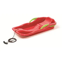 Prosperplast Schlitten RACE - rot - Kinderschlitten mit Bremsen, tiefe Sitzform