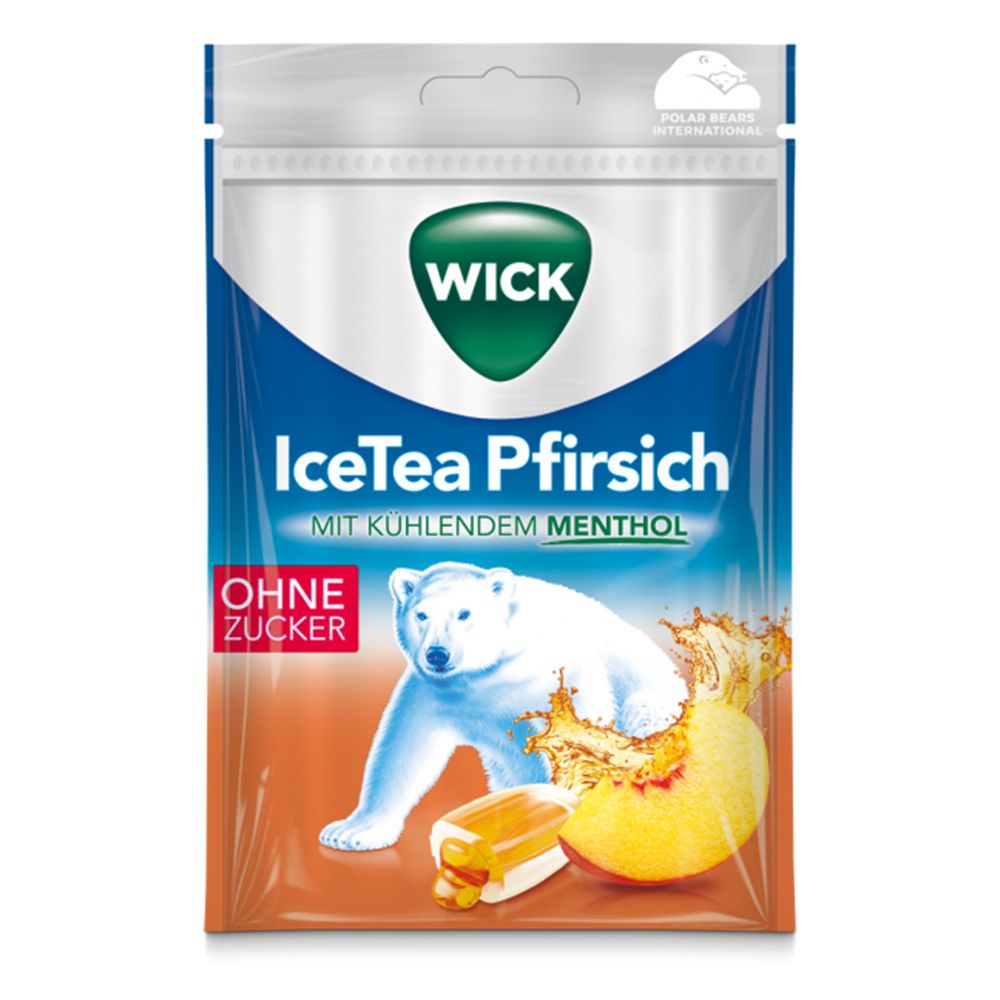Wick IceTea Pfirsich Bonbons o.Zucker 72 g