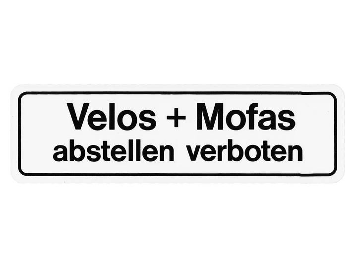 Schild Velos und Mofas Abstellen 10 × 33 × 0.1 cm