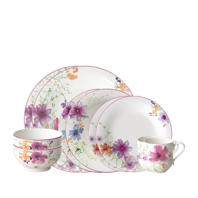 Geschirr-Set VILLEROY & BOCH "Mariefleur Basic Starter Set", bunt, 10, Porzellan, Geschirr-Sets, Geschirr-Set, Premium Porzellan