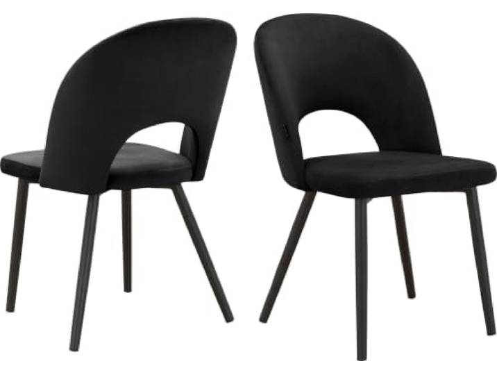 Nancy Stuhl 2er Set in schwarz Samt