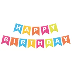 10x Papiergirlanden Geburtstag HAPPY BIRTHDAY bunt 16 x 20 cm Buchstaben + 5m Band