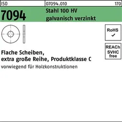 Unterlegscheibe ISO 7094 33 Stahl 100 HV galv.verz. 25 Stück